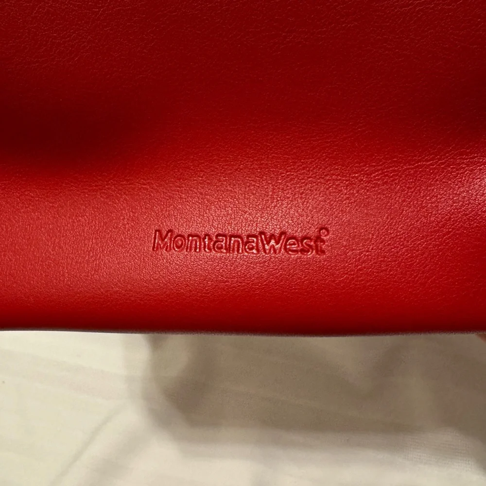 🆕 Montana West Leather Cosmetic Smooth Leather Bag {Missing Wristlet strap} Red